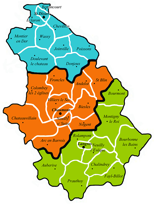 Carte du diocèse de Langres